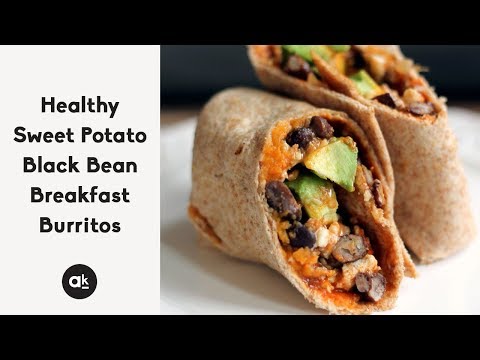 Sweet Potato Black Bean Breakfast Burritos