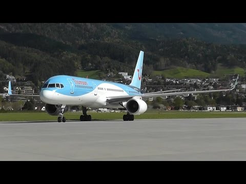 Last B757 & crosswind! Thomson Boeing 757-204 [G-BYAY] at Innsbruck airport