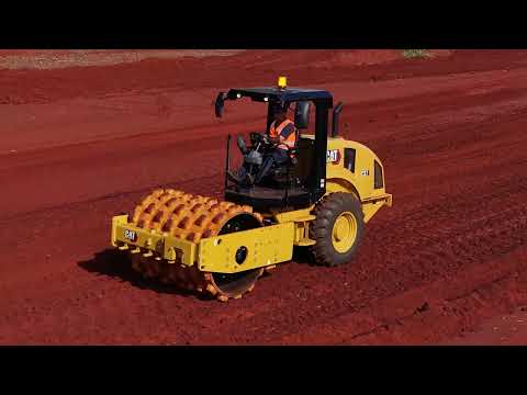Cat CS7 Vibratory Soil Compactor with a Padfoot Shell Kit