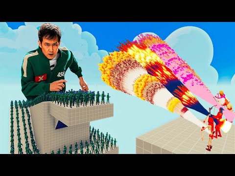 100x SQUID GAME PLAYER + 1x GIANT vs 3x EVERY GOD   Totally Accurate Battle Simulator TABS