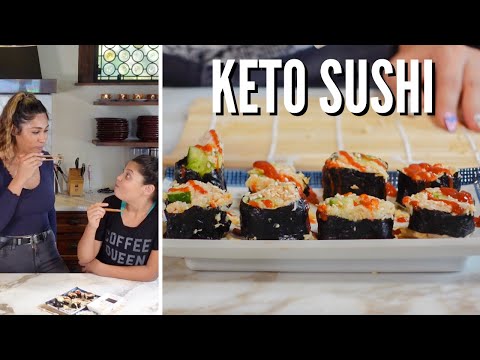 KETO SUSHI! LOW CARB SPICY TUNA ROLLS! How to Make Keto Sushi with Cauliflower Rice!