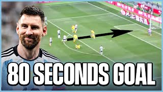 LIONEL MESSI SCORES AFTER 80 SECONDS FOR ARGENTINA