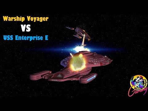 Warship Voyager VS USS Enterprise E | Star Trek Ship Battles | Bridge Commander |