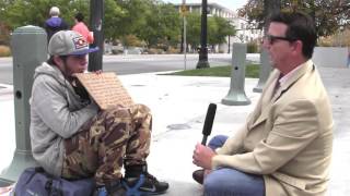 Dave Teaches To Joshua, A Homeless 19 Yr Old Who Receives Jesus At Temple Square
