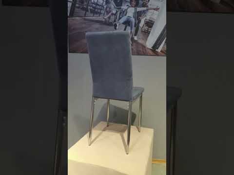 Мягкий стул Текс, микровелюр B22 grey, ножки хром в Екатеринбурге - видео 1