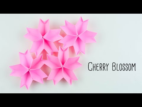 Paper Flower - Origami Cherry Blossom - Paper Craft - DIY