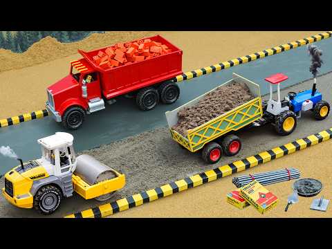 DIY Mini Tractor 🏗️ Concrete Road Construction And Realistic Load Test Simulation