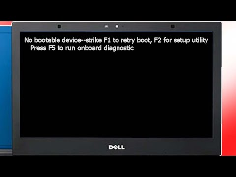 No bootable device--strike F1 to retry boot F2 for setup utility, Press F5 to run onboard diagnostic