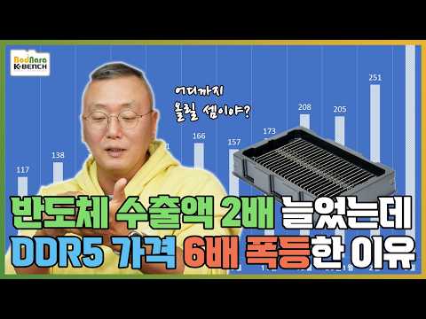 반도체 수출액 2배 늘 때 DDR5 시장 가격은 6배 폭등. 무엇이 맞는걸까?