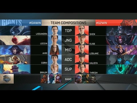 GIA vs G2 Highlights - GIANTS vs G2 ESPORTS - EU LCS Week 2 - SPRING 2016