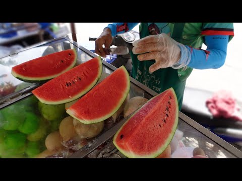 Ninja fruit Amazing Fast! Fruits Cutting Skills in Bangkok Thailand - Asian street food