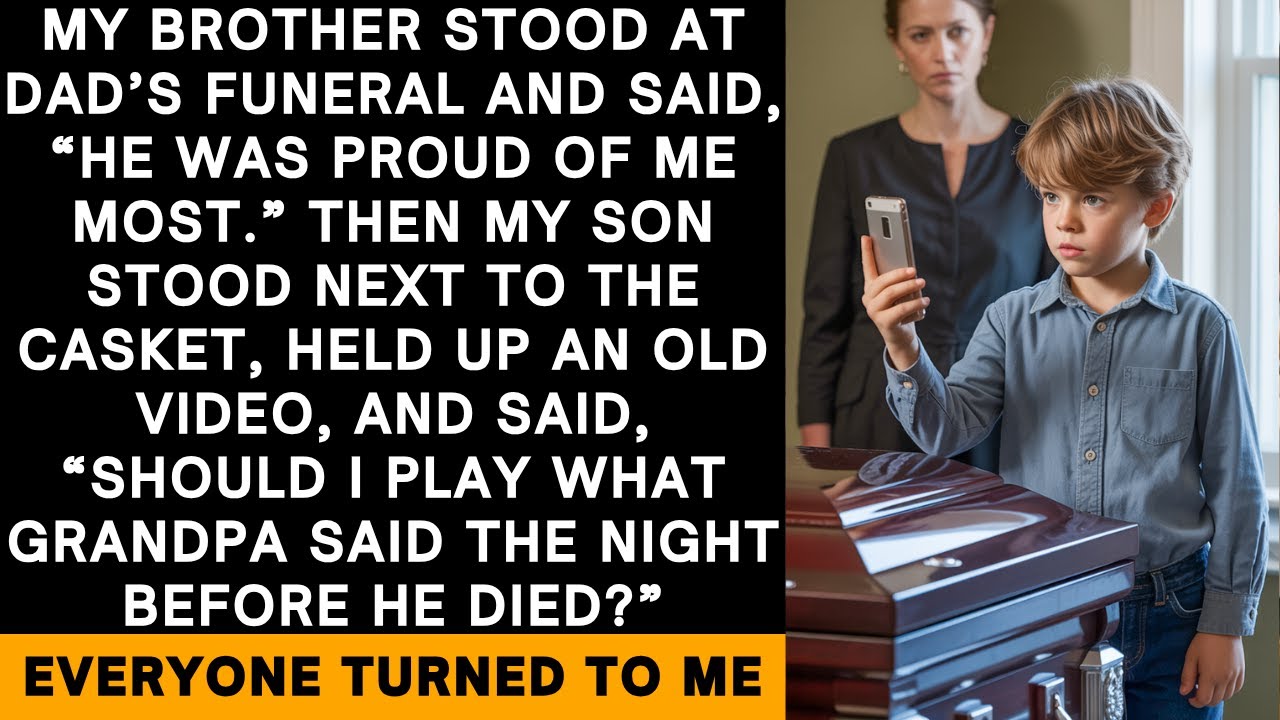 My Brother Lied at Dad’s Funeral—Then My Son Played a Secret Video That Changed Everything