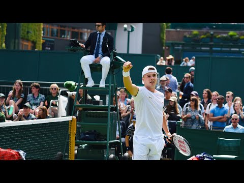 Footage of Arthur Fery and Felix Gill playing doubles at 2022 Wimbledon second round