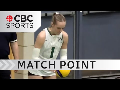 UBC Match Point agains Saskatchewan at Women's Volleyball Championships QF
