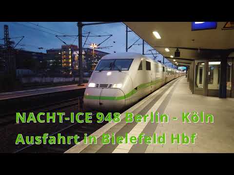 🟩Eine Fahrt mit dem NACHT ICE von Berlin nach Bielefeld [4K]| Deutsche Bahn ICE 2| Zugblick #3 🟩​