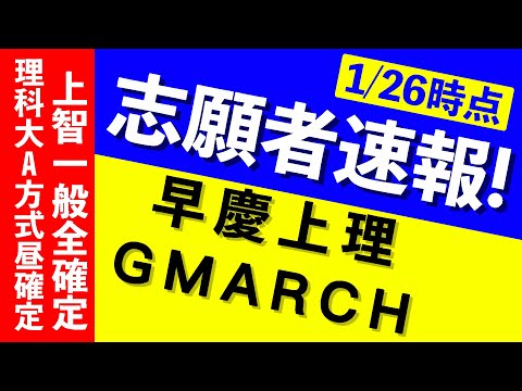 現代経済学科 【志願者速報2021】早慶上理・GMARCHの志願者数  ※1月26日時点