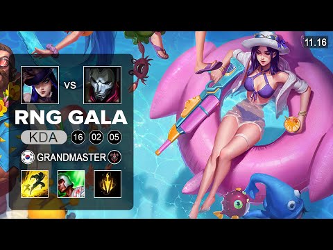 RNG Gala Caitlyn ADC vs Jhin - KR Grandmaster Patch 11.16