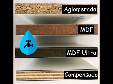 Aglomerado x MDF x MDF ULTRA X Compensado naval - Teste de resistência contra água.