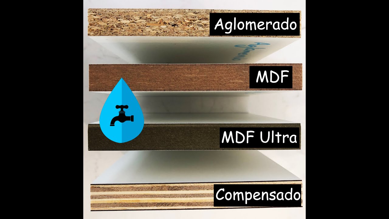 Aglomerado x MDF x MDF ULTRA X Compensado naval - Teste de resistência contra água.