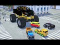 Monster Truck vs. Sergeant Lucas' Police Car | Wheel City Heroes (WCH) - Fire Truck Cartoon for Kids