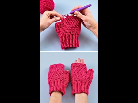 Fast and easy crochet fingerless gloves tutorial! Miarti🧶
