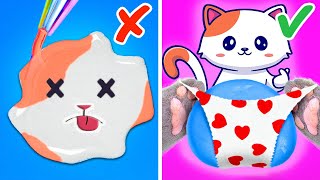 SAVE THE KITTY! Tiny Cats Are In Danger 🙀 *Rich VS Poor One Color House For Pets*