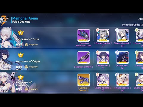 Honkai Impact 3 | Memorial Arena: False God Otto vs Herrscher Trio (HoTr/HoO/HoFi)