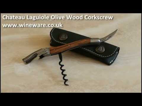 Chateau Laguiole Corkscrew - Olive Wood Video | Wineware