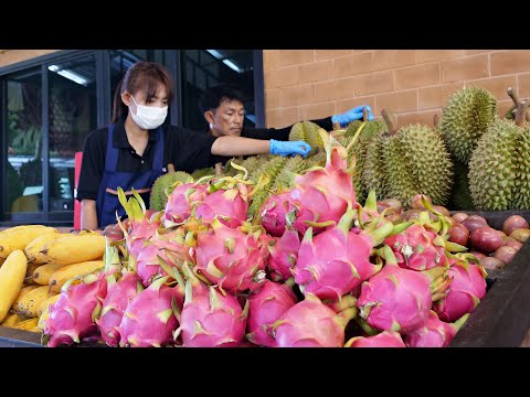 Crazy skill!!! Amazing fruit cutting master!!!Tropical Fruit Experience Center & Fruit Buffet !!!