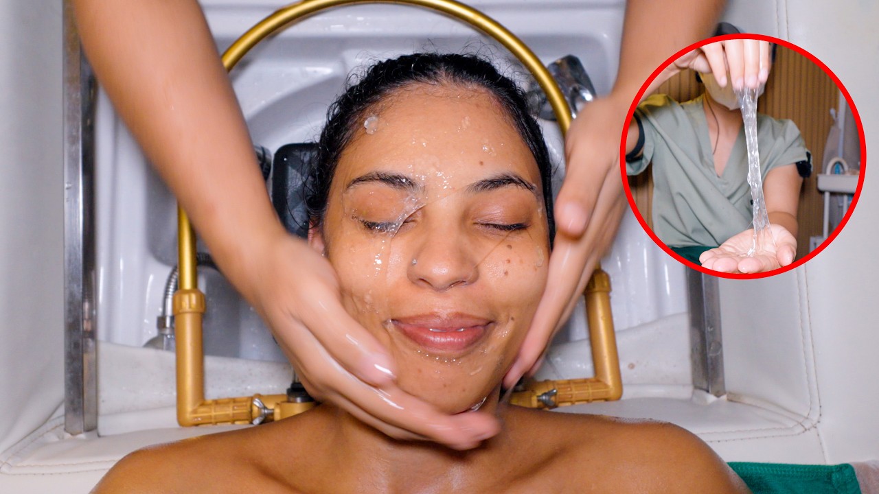 ASMR: I got goosebumps! | Head Water Massage with Aloe Vera Facial