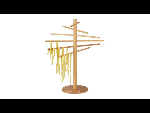 Séchoir à pâtes bambou Marron - Bambou - 34 x 41 x 34 cm