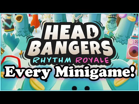Headbangers: Rhythm Royale - ALL 23 Minigames! (+ Bonus Rounds)