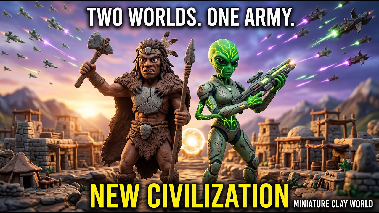 Orcs Destroy the Alien Planet | Survivors Come to Earth | New Civilization | Miniature Clay World