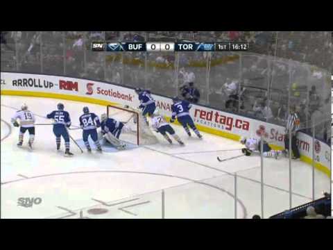 Scrivens with the Pad Save - Maple Leafs vs. Sabres - Feb/21/2013