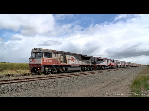 5PM9 SCT Freight Train: 5 Locomotives, Boxcars & Containers (27/10/2019)- PoathTV Australian Railway
