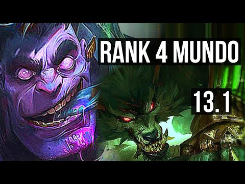DR. MUNDO vs WARWICK (TOP) | Rank 4 Mundo, 600+ games | KR Grandmaster | 13.1