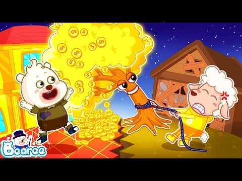 Gold Money Tree Helps Kind Bearee to Become Rich | Rich vs Poor Cartoon for Kids | Bearee Kids Show