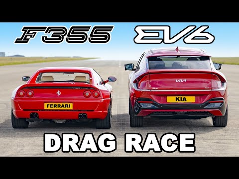 Ferrari F355 v Kia EV6: DRAG RACE