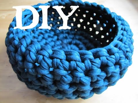 Crochet utensil / basket DIY with textile yarn (even for beginners!)