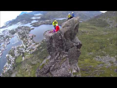 Stunning rock climbing jumps in Svolværgeita Norway!