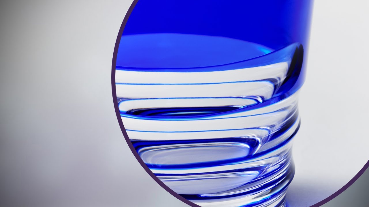 江戸切子手磨/螺旋ロックグラス　キヨヒデガラス工房