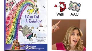 I Can Eat A Rainbow AAC Songbook:  COLORS & CORE Vocab - EAT, ALL, LOVE/LIKE, UP.  #eattherainbow gameplay video by ErinMHS, 3:43 duration