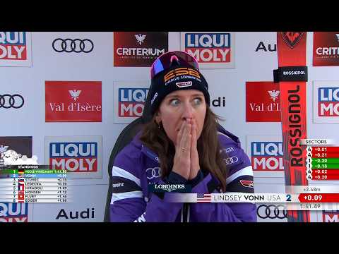 Lindsey Vonn's 3rd Downhill Podium In A Row In Val d'Isere. No Brakes On This Comeback Train.