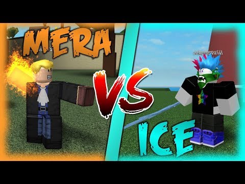 Mera Mera Showcase Steve S One Piece Roblox Smotret Onlajn Na - mera vs ice fruit battle steve s one piece roblox