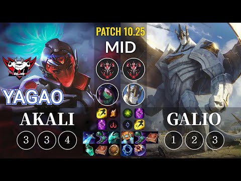 JDG Yagao Akali vs Galio Mid - KR Patch 10.25