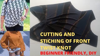 How to cut and sew front twist knot, DIY