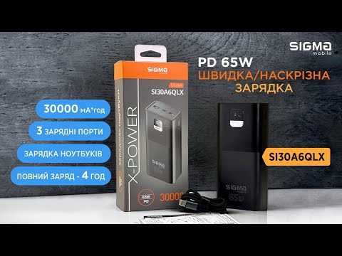 Sigma mobile X-power SI30A6QLX 30000 mAh PD65W - фото 1 - id-p2897574146
