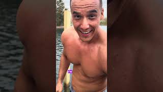 Cold plunge in frigid 138 foot deep quarry