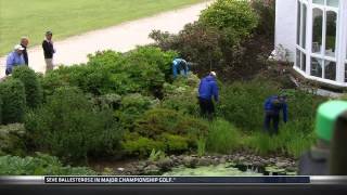 Watch Pepperell shank a shot off building