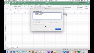 How to install the Data Analysis Toolpak in Microsoft Excel (Mac version)